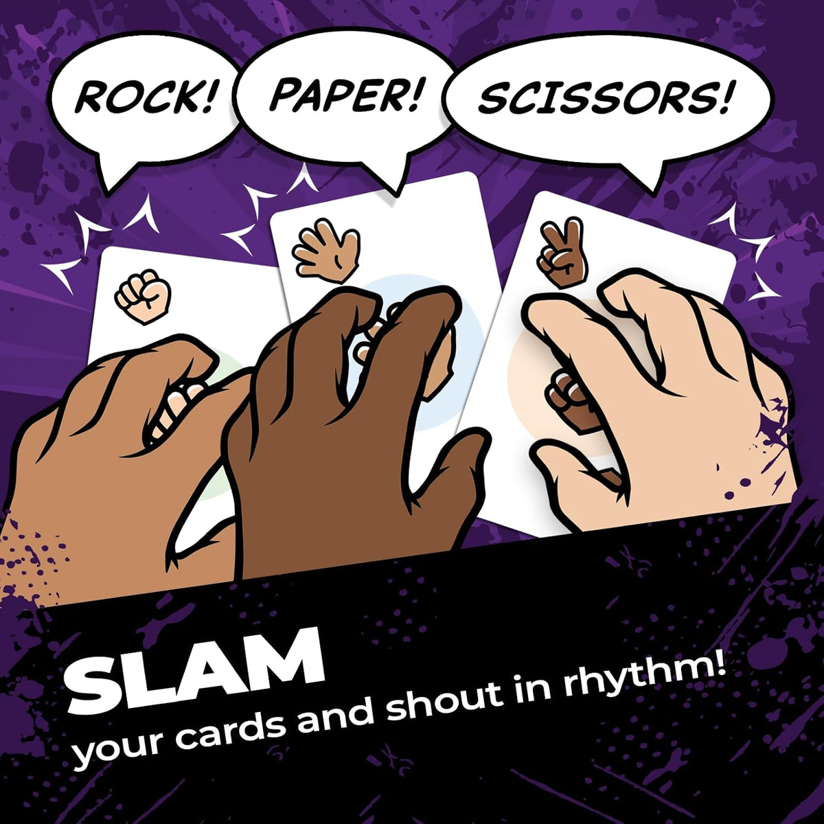 Rock Paper Scissors Card Game - Fast-Paced Party Game for 2-8 Players, Ages 7+