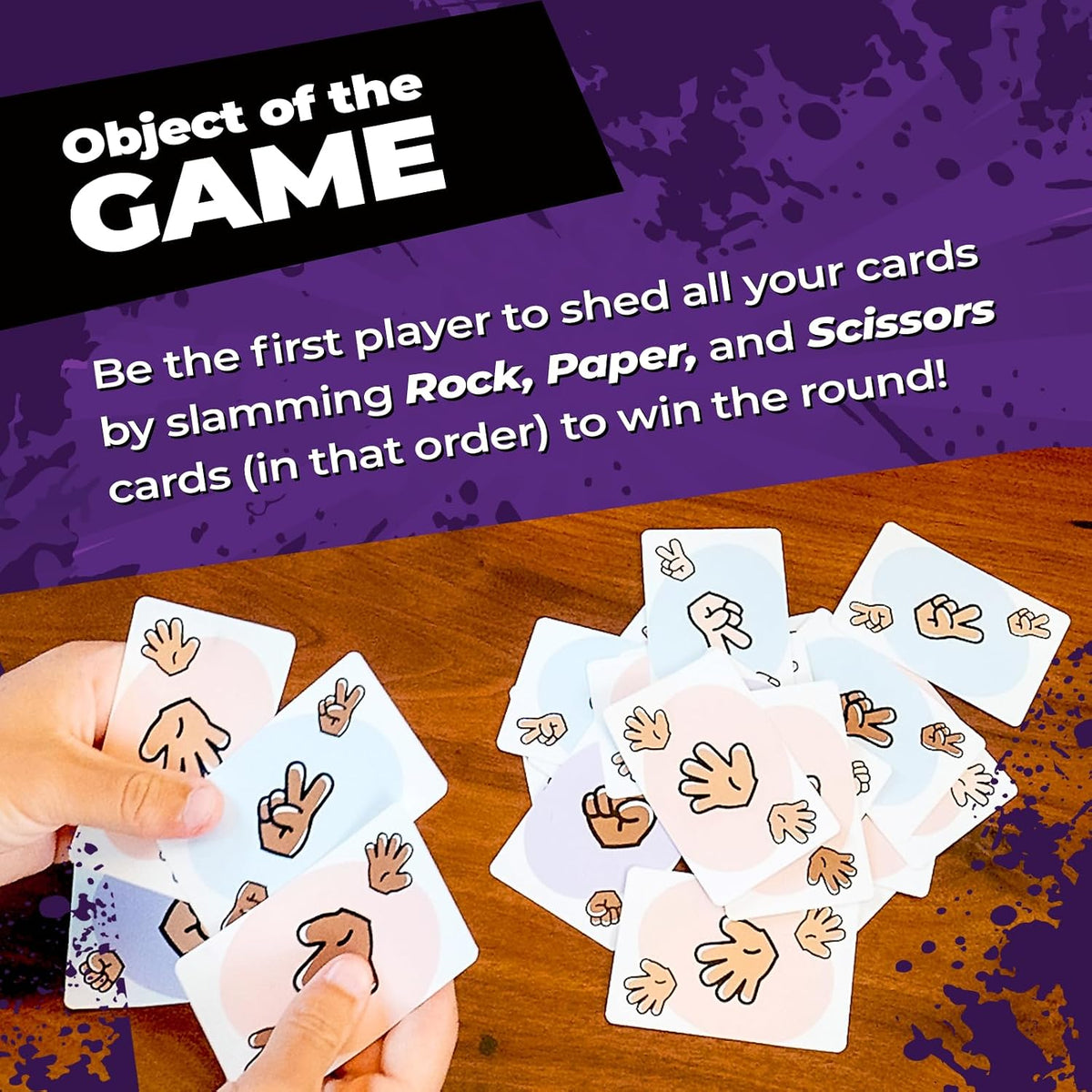 Rock Paper Scissors Card Game - Fast-Paced Party Game for 2-8 Players, Ages 7+