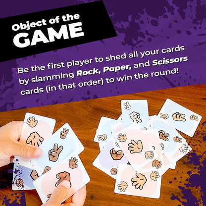 Rock Paper Scissors Card Game - Fast-Paced Party Game for 2-8 Players, Ages 7+