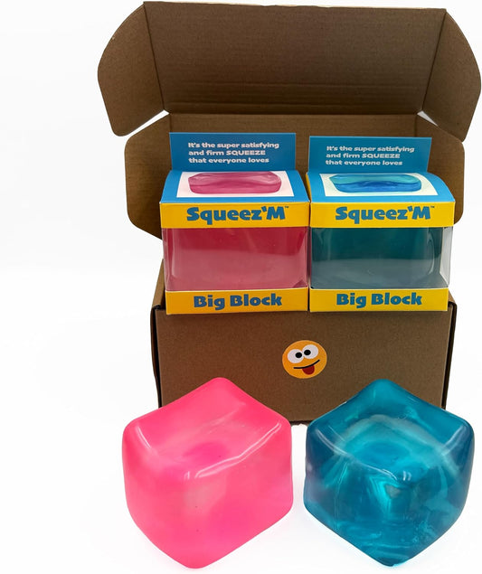 Premium Big Block Squishy Cube - 35% Larger Sensory Fidget Toy for Stress Relief & Focus