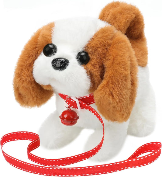 Plush Saint Bernard Toy Puppy Electronic Interactive Dog - Walking, Barking, Tail Wagging