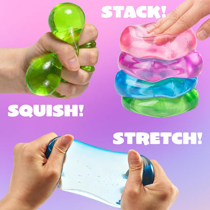 4 Pack Stress Cube Set - 2'' High Density Ice Cube Fidget Toys for Kids and Adults