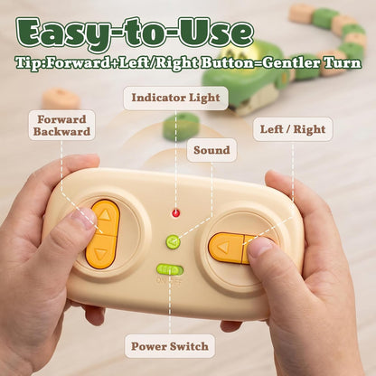 2-Pack Magnetic Snake Game, Remote Control Eating Snake Toys for Kids with Blocks