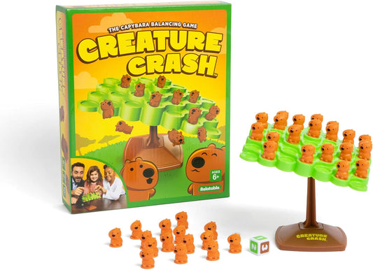 Capybara Balancing Game - Fun Family Stacking Board Game with 49 Capybaras and Wobbly Board