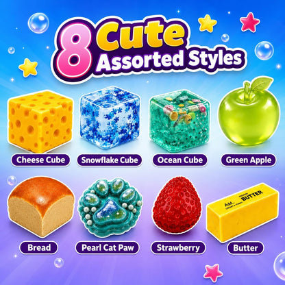 8PCS Squishy Box Mystery Fun Set, Malt Sugar Slow Rebound Stress Relief Toys for Adults