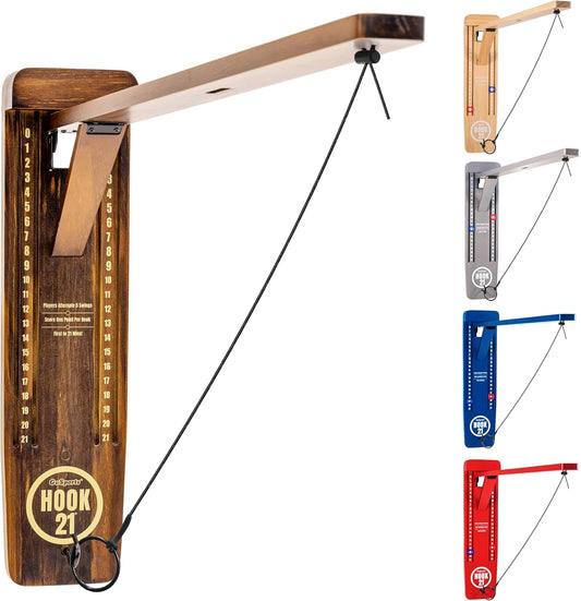 Wall Mount Ring Swing Game - Foldable Arm Indoor and Outdoor Toss Game with Score Trackers