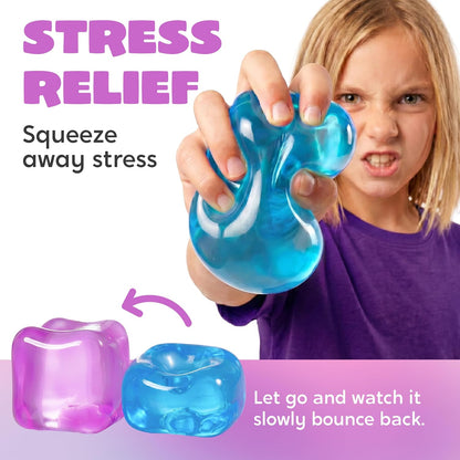 4 Pack Stress Cube Set - 2'' High Density Ice Cube Fidget Toys for Kids and Adults